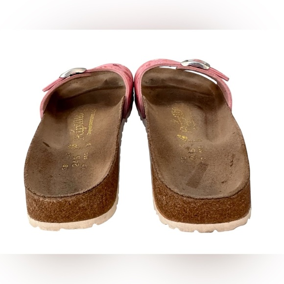 Papillio Birkenstock Birkis Pink Floral Buckle Sandals Slide-on Women’s Sz 8 38 - Picture 5 of 9